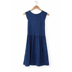 LOFT Denim Look Sleeveless Dress Blue Zip Back Lightweight Size 0